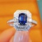 14k Gold 1.51 Ctw Natural Sapphire & Diamond Ring