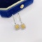 14k Gold 0.68 Ctw Natural Yellow Diamond & Diamond Earrings