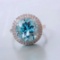14k Gold 4.48 Ctw Natural Aquamarine & Diamond Ring