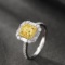 14k Gold 1.77 Ctw Natural Yellow Diamond & Diamond Ring