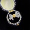 14k Gold 0.66 Ctw Natural Yellow Diamond & Diamond Ring