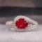 14k Gold 1.31 Ctw Natural Ruby & Diamond Ring