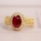 14k Gold 1.54 Ctw Natural Ruby & Diamond Ring