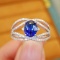 14k Gold 1.52 Ctw Natural Sapphire & Diamond Ring