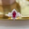 14k Gold 0.57 Ctw Vivid Red Natural Ruby & Diamond Ring