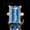 14k Gold 9.96 Ctw Natural Aquamarine & Diamond Ring