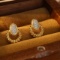 14k Gold 0.12 Ct Natural H Diamond Earrings