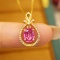 14k Gold 0.92 Ctw Natural Padparadscha Sapphire & Diamond Pendant