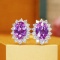 14k Gold 2.10 Ctw Natural Sapphire & Diamond Earrings