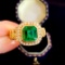 14k Gold 2.72 Ctw Vivid Green Natural Emerald & Diamond Ring