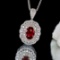 14k Gold 1.50 Ctw Natural Ruby & Diamond Pendant
