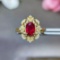 14k Gold 1.14 Ctw Natural Ruby & Diamond Ring