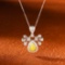 14k Gold 0.47 Ctw Natural Yellow Diamond & Diamond Necklace