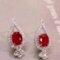 14k Gold 2.89 Ctw Natural Ruby & Diamond Earrings