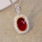 14k Gold 0.64 Ctw Natural Ruby & Diamond Pendant