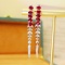 14k Gold 2.12 Ctw Natural Ruby & Diamond Earrings