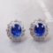 14k Gold 1.92 Ctw Natural Sapphire & Diamond Earrings