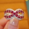 14k Gold 1.59 Ctw Vivid Red Natural Ruby & Diamond Ring