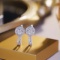 14k Gold 1.00 Ct Natural H Diamond Earrings