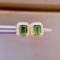 14k Gold 3.06 Ct Natural Tourmaline & Diamond Earrings