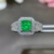 14k Gold 1.74 Ctw Vivid Green Natural Emerald & Diamond Ring