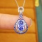 14k Gold 1.22 Ctw Natural Sapphire & Diamond Pendant