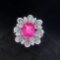 14k Gold 4.46 Ctw Vivid Pink Natural Spinel & Diamond Ring/pendant