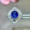 14k Gold 2.52 Ctw Vivid Blue Natural Sapphire & Diamond Ring