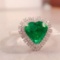 14k Gold 2.35 Ctw Vivid Green Natural Emerald & Diamond Ring