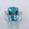 14k Gold 4.83 Ctw Natural Aquamarine & Diamond Ring