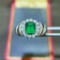 14k Gold 1.39 Ctw Vivid Green Natural Emerald & Diamond Ring