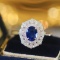 14k Gold 1.59 Ctw Natural Sapphire & Diamond Ring