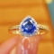 14k Gold 1.16 Ctw Natural Sapphire & Diamond Ring