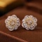 14k Gold 0.6 Ct Natural H Diamond & Flowers Earrings