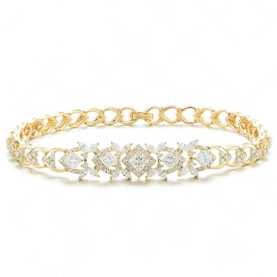 14k Gold 2.30 Ctw Natural H Diamond Bracelet