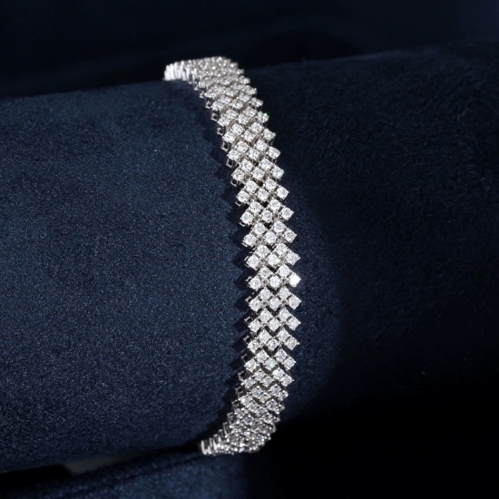14k Gold 4.00 Ct Natural H Diamond Bracelet