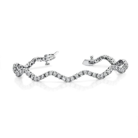 14k Gold 2.44 Ct Natural H Diamond Bracelet
