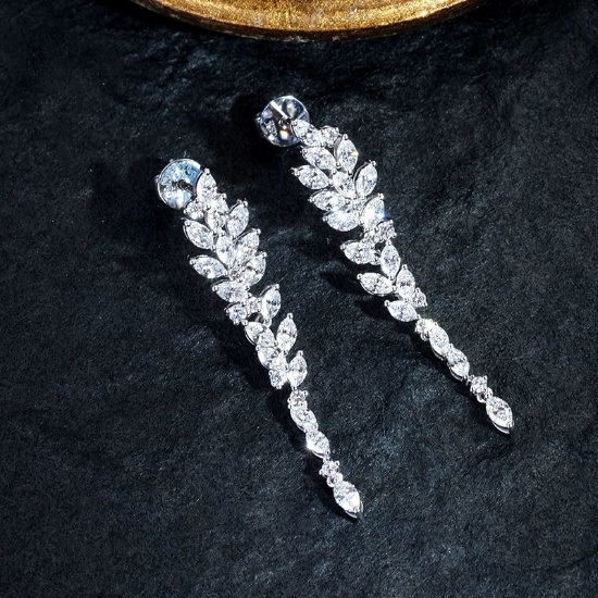 14k Gold 1.60 Ct Natural H Diamond Earrings