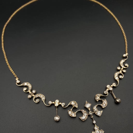 14k Gold 3.00 Ct Natural H Diamond Necklace