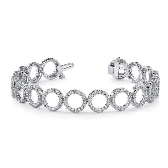14k Gold 3.69 Ct Natural H Diamond Bracelet