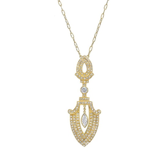 14k Gold 0.70 Ct Natural H Diamond Pendant