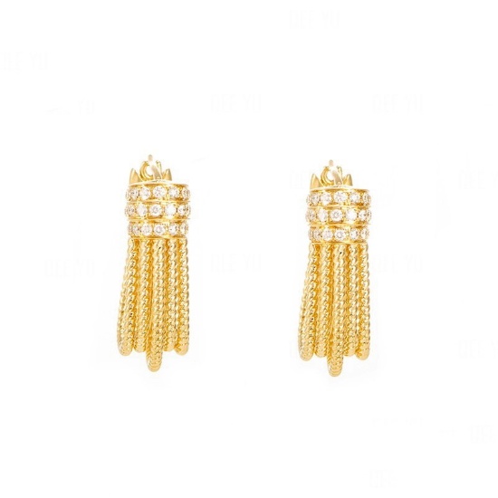 14k Gold 0.45 Ct Natural H Diamond Earrings