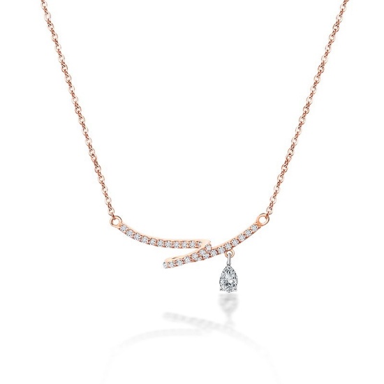 14k Gold 0.24 Ct Natural H Diamond Necklace