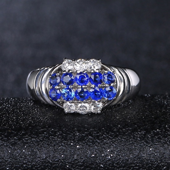 14k Gold 0.77 Ct Natural Sapphire & Diamond & Eternity Band Ring