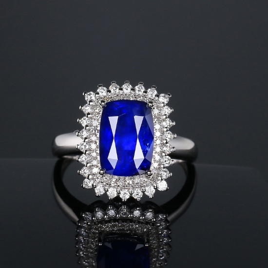 14k Gold 4.43 Ct Natural Sapphire & Diamond & Cocktail Ring/pendant