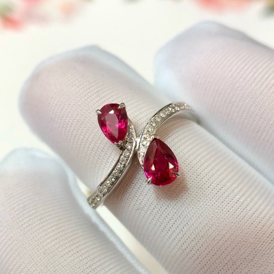 14k Gold 1.80 Ctw Natural Ruby & Diamond Ring