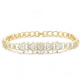 14k Gold 2.30 Ctw Natural H Diamond Bracelet
