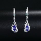 14k Gold 1.58 Ctw Natural Tanzanite & Diamond Earrings