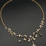 14k Gold 3.00 Ct Natural H Diamond Necklace