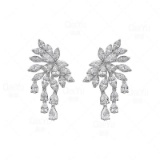 14k Gold 8.00 Ct Natural H Diamond Earrings